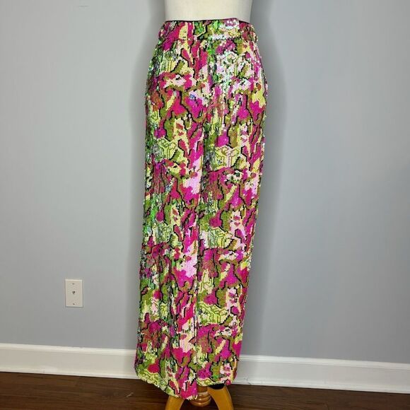 Nasty Gal- Premium Multi Sequin Wide Leg Trouser - Picture 1 of 4